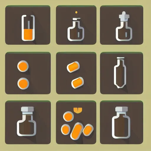 Prompt: medical pills capsule vector icon inspiration ideas