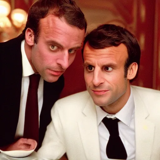 Prompt: Emmanuel Macron in Eyes Wide Shut (1999)