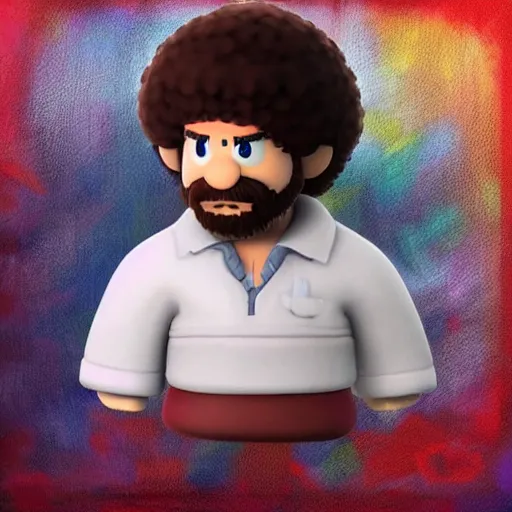 Image similar to Bob Ross character reveal for Super Smash bros ultimate