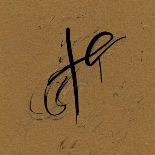 Prompt: fancy signature drawn with calligraphic pen