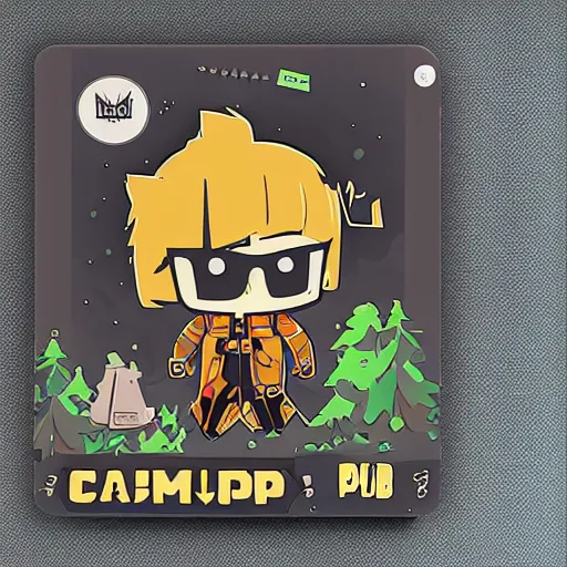 Image similar to camp, cryptopunk, nendroid, stephen bliss style