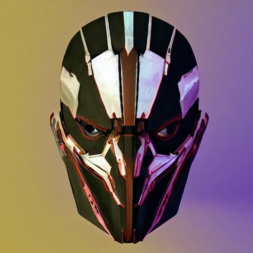 Prompt: very symmetrical!! ghost mask concept asset art from video game, by miguel angel martinez monje, by vitaly bulgarov, by yoji shinkawa, by joss nizzi, by shoji kawamori, horizon zero dawn, konami, mecha, deviantart, artstation, marmoset toolbag render, unreal engine
