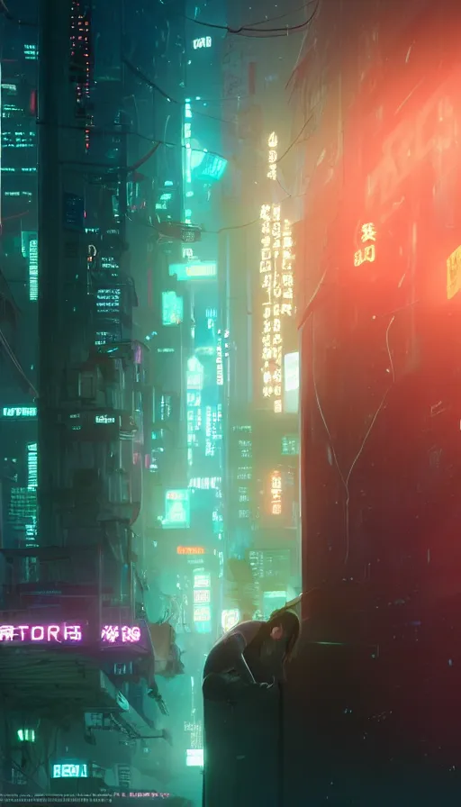 Image similar to olivia cheng, girl, altered carbon, highly detailed surreal neon big in japan vfx portrait of a android, stephen bliss, unreal engine, greg rutkowski, loish, rhads, beeple, makoto shinkai and lois van baarle, ilya kuvshinov, rossdraws, tom bagshaw, global illumination, detailed and intricate environment