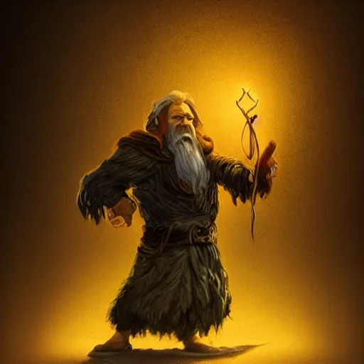 Image similar to portrait of a dwarf showing off the humongous raw gold nugget with organically sculpted lines, realistic, beautiful, fantasy art, dnd, lord of the rings, mid - shot, moody lighting, by eyvind earle, wlop, artgerm, concept art, sharp focus, ray tracing