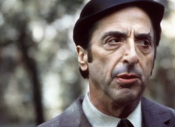 Image similar to film still of !!!!Al Pacino!!! as Everett in Oh Brother Where Art Thou 2000, 4k