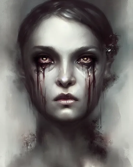 portrait of demon girl by bastien lecouffe deharme, | Stable Diffusion ...