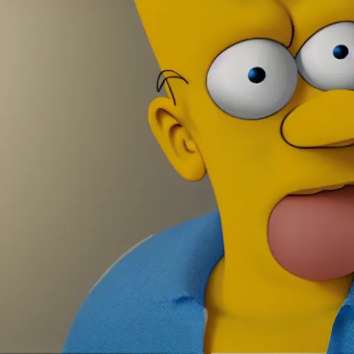 Prompt: 3 d render of real life homer simpson, octane render, pixar style