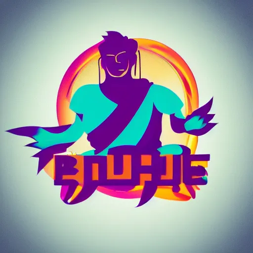 Prompt: logo for cannabis company with amazing powers, colorful mantric super hero, buddah