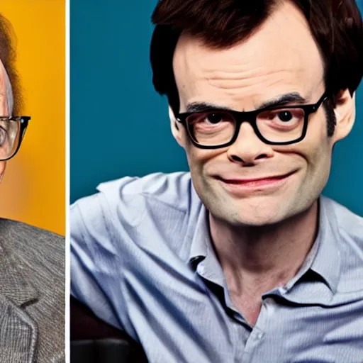 Prompt: bill hader pretending to be larry king
