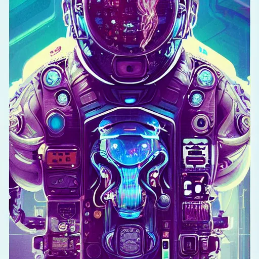 Image similar to hyperrealistic portrait of a squid monster astronaut, full body portrait, well lit, intricate abstract. cyberpunk, intricate artwork, by Tooth Wu, wlop, beeple. octane render, in the style of Jin Kagetsu, James Jean and wlop, highly detailed, sharp focus, intricate concept art, digital painting, ambient lighting, 4k, artstation