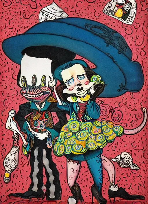 Prompt: artwork by gary baseman, robert williams and robert crumb