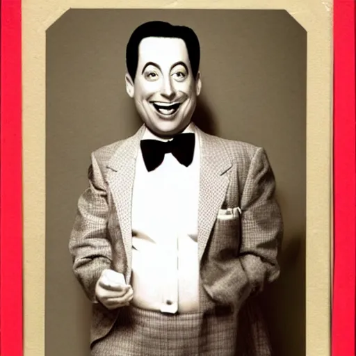 Image similar to photo of an overweight pee - wee herman