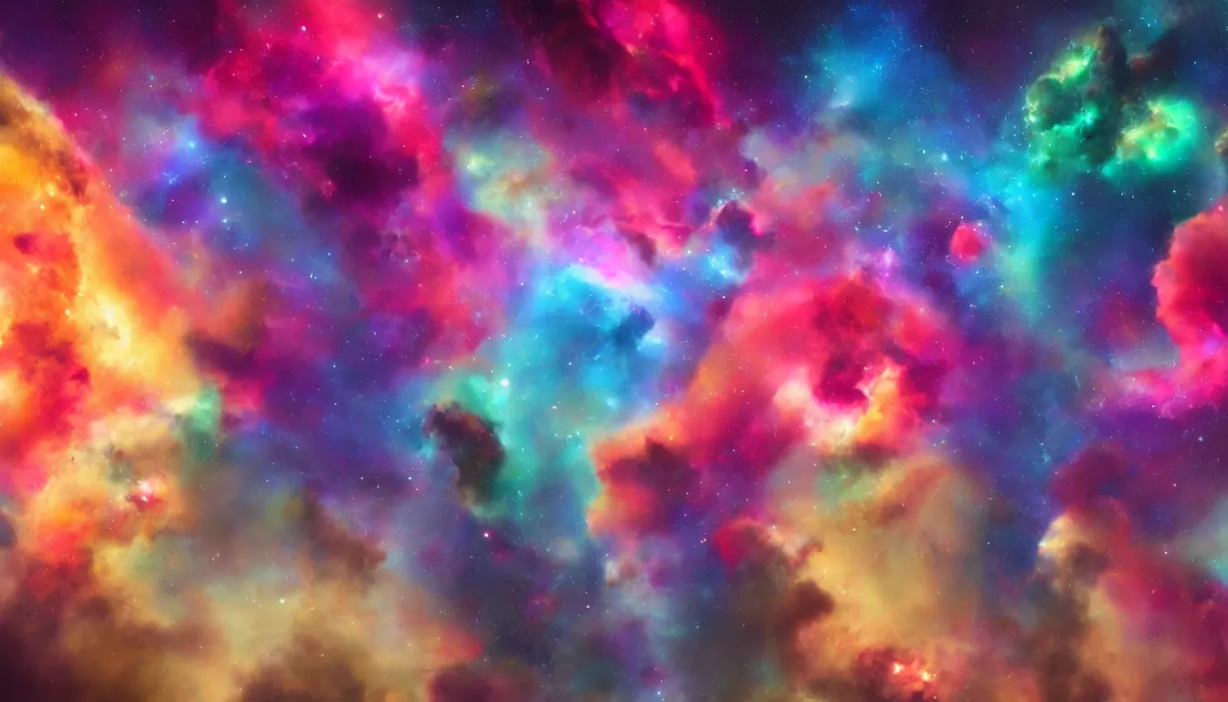 Prompt: colorful soft - serve ice cream cones!!!!!!!!!!!!! in a colorful fantasy nebula, dramatic lighting, cinematic, extremely high detail, photorealistic, cinematic lighting, post processed, concept art, artstation, matte painting, style by greg rutkowsky