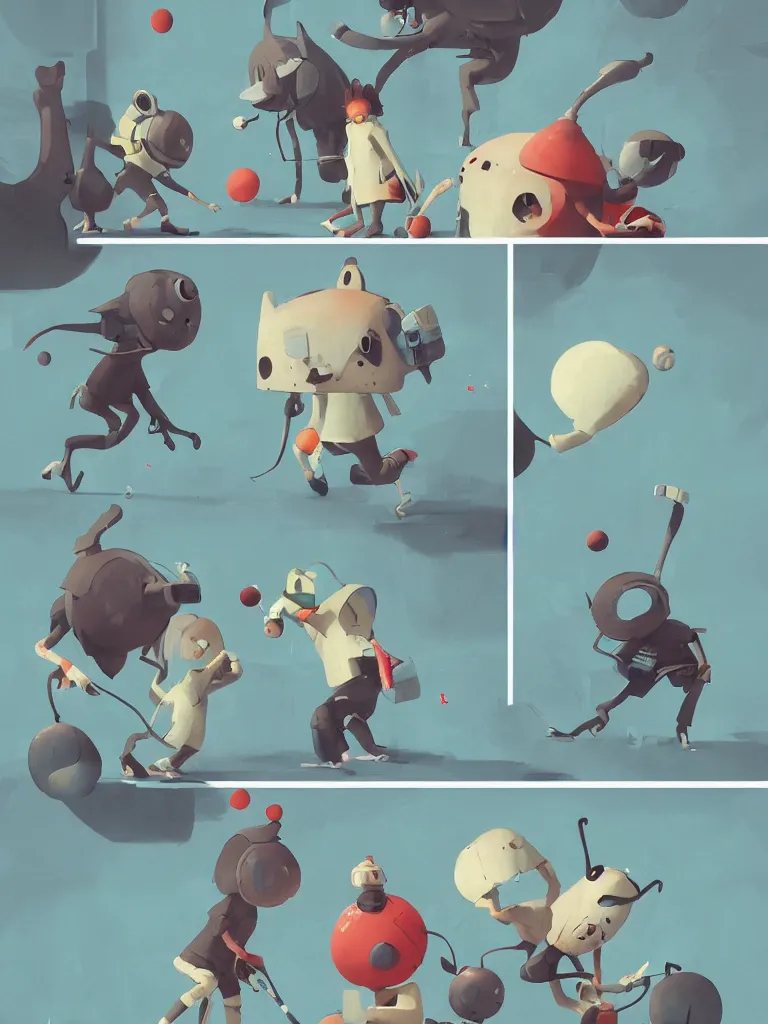 Image similar to cute anime monsters playing tennis by Goro Fujita and Simon Stalenhag and Banksy and Hieronymous Bosch, 8k, trending on artstation, hyper detailed, cinematic