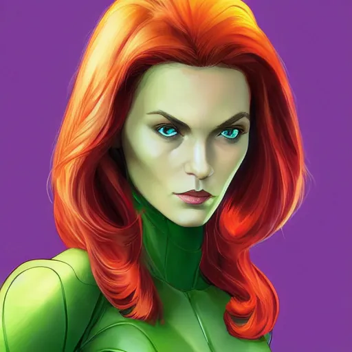 Image similar to jean grey, a half body of jean grey, green eyes, comic, x - men, highly detailed, artstation, symetry, digital painting, vivid colors, realistic shaded perfect face, soft lighting, atmospheric, cinematic, moody, in the style of jim lee, oil on canvas, 8 k