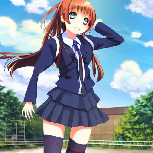 Image similar to a schoolgirl, anime artwork at Pixiv