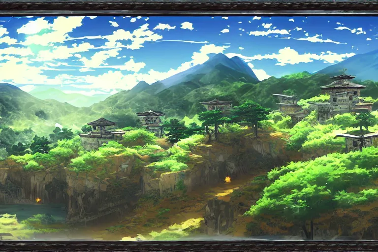 Image similar to mushoku tensei landscape art