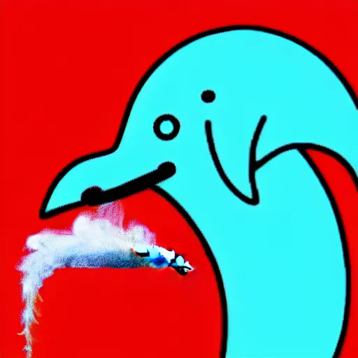 Prompt: a dolphin smoking weed and getting high
