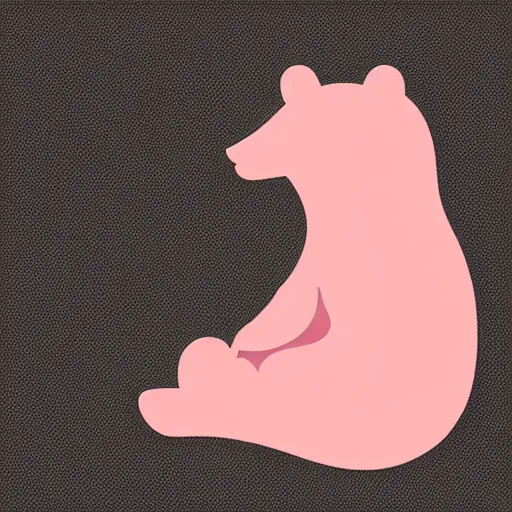 Image similar to a cute pink fluffy vector podcast logo of a streaming bear, golden ratio, iconic, award winning, line art, bold, playful