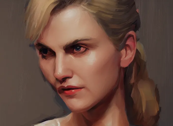 Prompt: concept art of kim wexler, oil painting by jama jurabaev, extremely detailed, brush hard, artstation, for aaa game, high quality, brush stroke