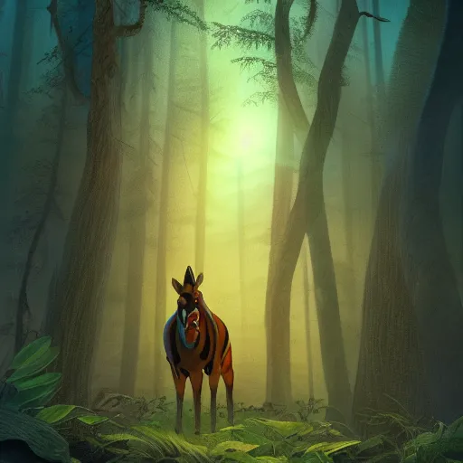 Image similar to medium shot native american, in a dark forest, mysterious, backlit, still from a pixar dreamworks movie, trending on artstation