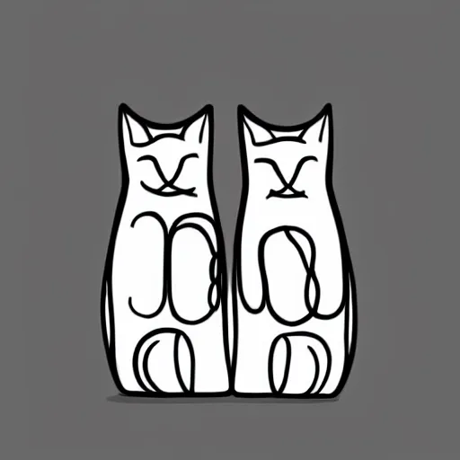 Image similar to black and white illustration creative design, two headed cat