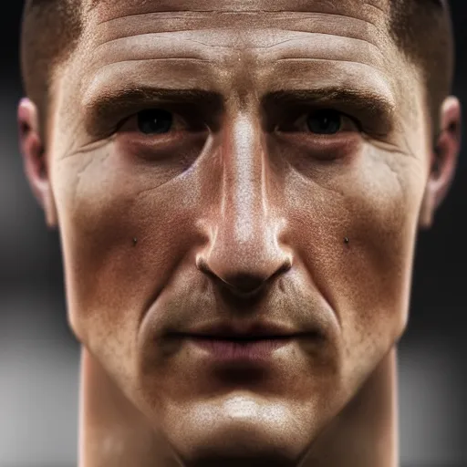 Image similar to hyperrealistic robert lewandowski, by istvan sandorfi & thomas eakes & xiang duan, perfect facial symmetry, dim volumetric cinematic lighting, photorealistic, 8 k octane comprehensive render, post - processing, extremely hyper - detailed, intricate, lifelike texture, epic composition, masterpiece, stunning!!,