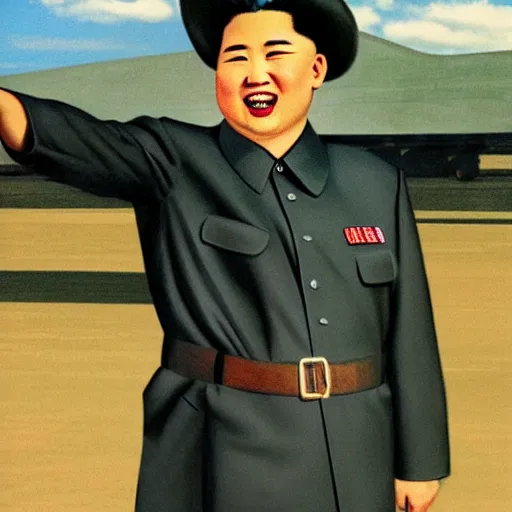 Prompt: skinny texan kim jong un, hyperrealistic, 4k