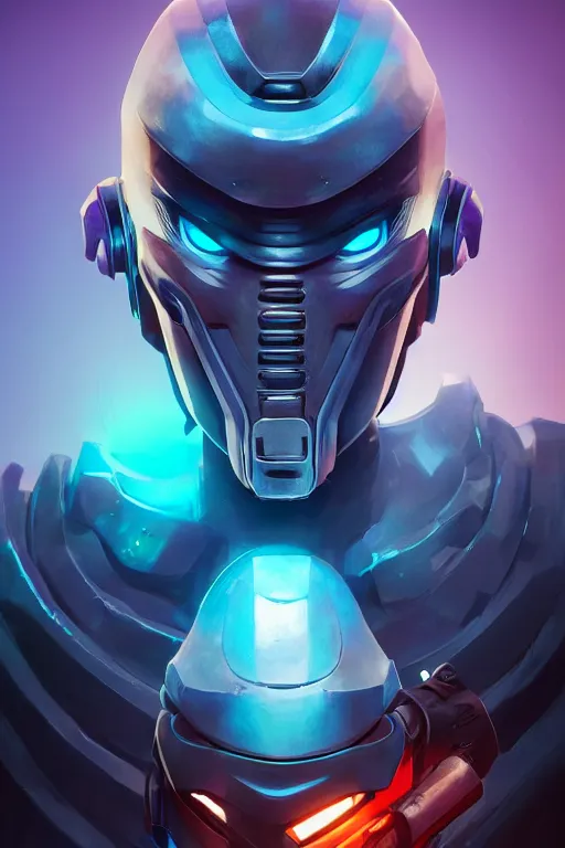 Image similar to epic mask helmet robot ninja portrait stylized as fornite style game design fanart by concept artist gervasio canda, behance hd by jesper ejsing, by rhads, makoto shinkai and lois van baarle, ilya kuvshinov, rossdraws global illumination radiating a glowing aura global illumination ray tracing hdr render in unreal engine 5