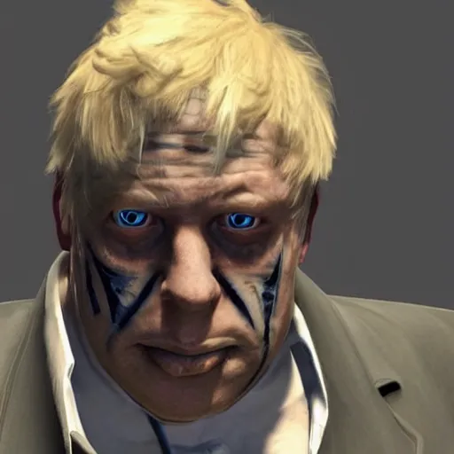 Prompt: Boris Johnson as a supermutant from Fallout 4