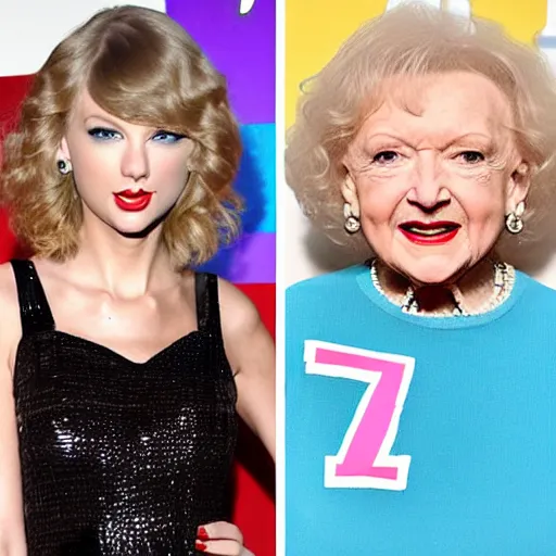 Image similar to taylor swift. pixar. kills betty white.