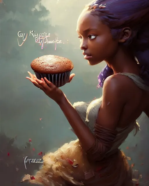 Prompt: a ( ( girl as personification of chocolate cupcake ) ), beauty, fantasy bakery, digital painting by greg rutkowski, artgerm, krenz cushart, laurie greasly, wlop, intricate, highly detailed!!, sharp focus, smooth, epic composition, joyful, unreal engine, masterpiece, 8 k