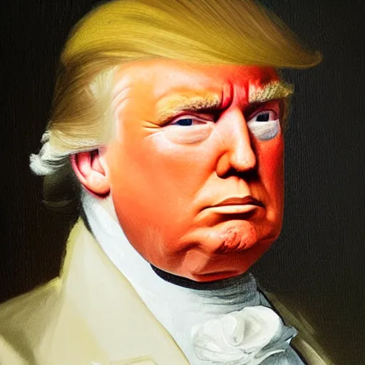 Image similar to oil painting portrait of Donald Trump, Gilbert Stuart style