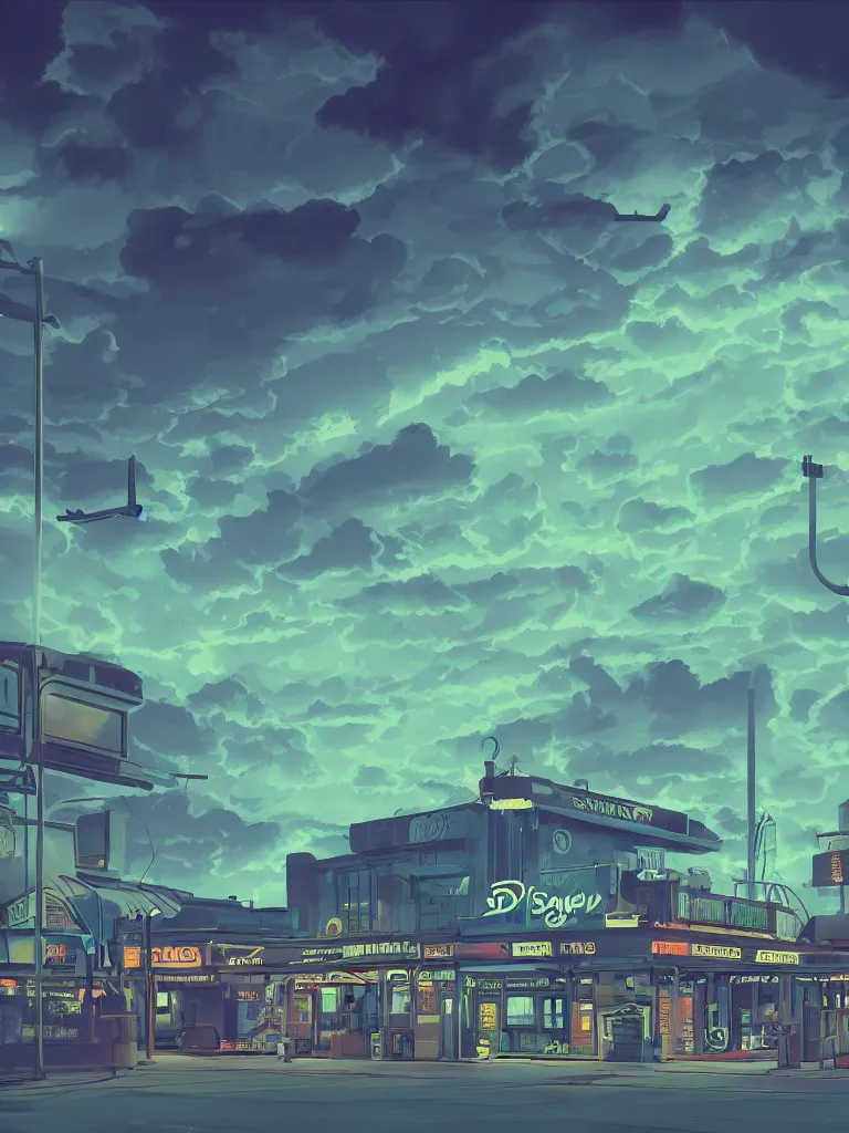 Image similar to neon gas glow in the dark clouds in the night by disney concept artists, blunt borders, rule of thirds