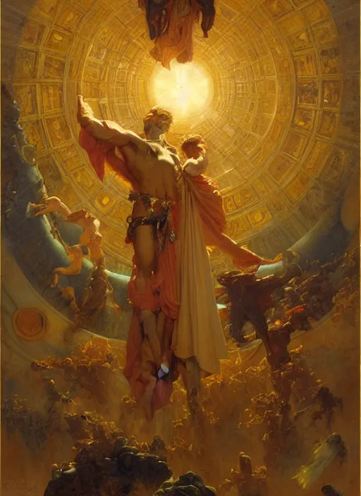 Prompt: the eighth sphere, the fixed stars : faith, hope, and love from dante's divine comedy. highly detailed painting by gaston bussiere, craig mullins, j. c. leyendecker 8 k