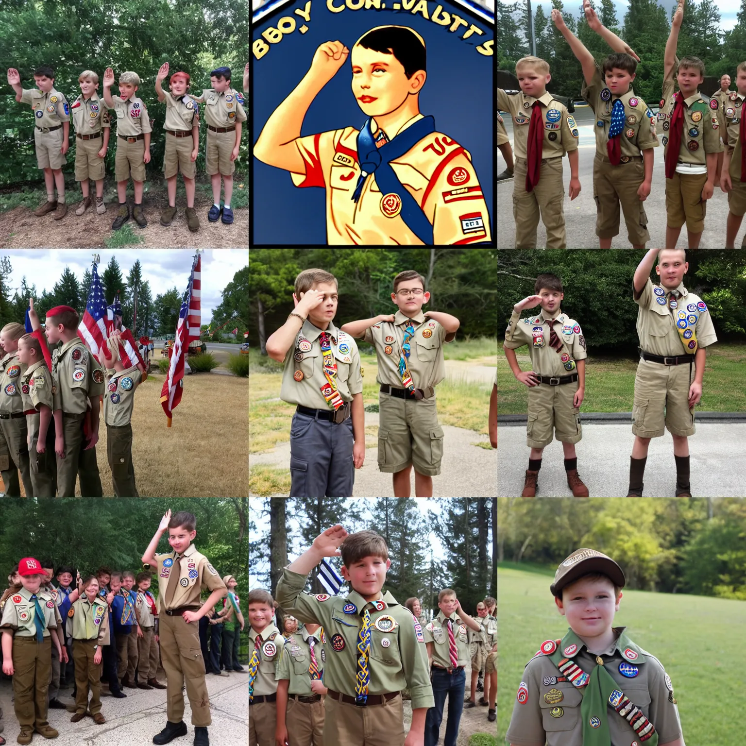 Prompt: boyscout salute