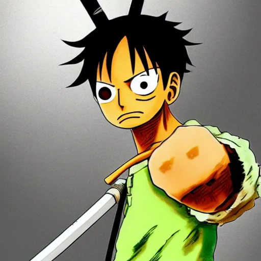 Image similar to luffy as roronoa zoro