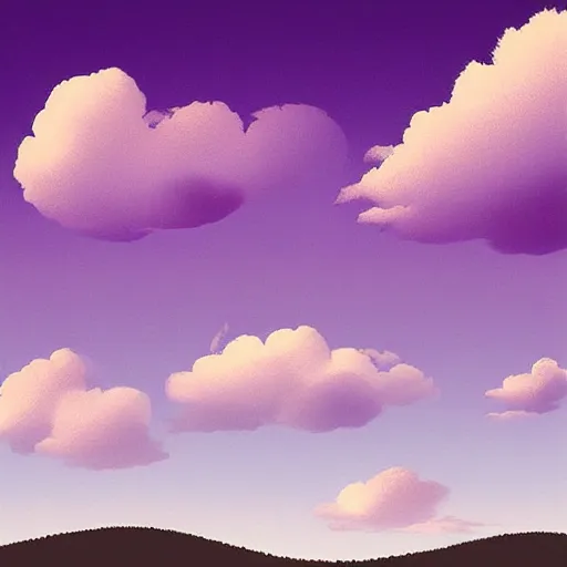 Prompt: “lush hills with fluffy pink clouds digital art”
