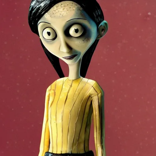 Prompt: the'other mother'from'coraline ', full body, eva longoria, pose, stop frame animation, full figure, detailed, realistic neil gainman