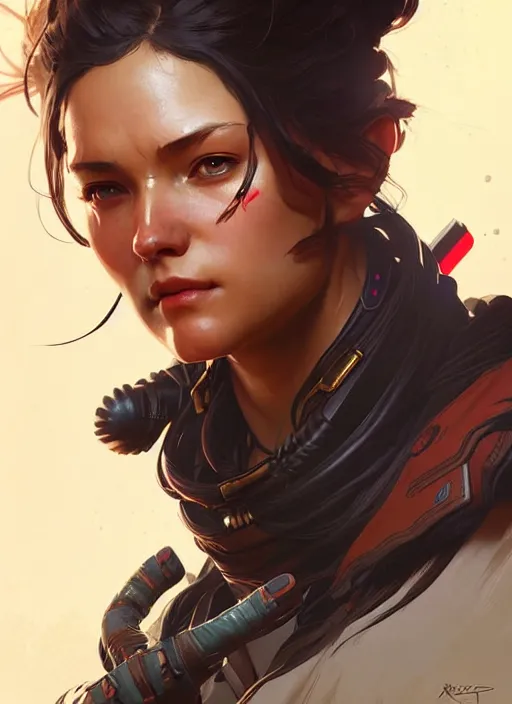 Image similar to Apex Legends Woman, highly detailed, digital painting, artstation, concept art, smooth, sharp focus, illustration, art by artgerm and greg rutkowski and alphonse mucha