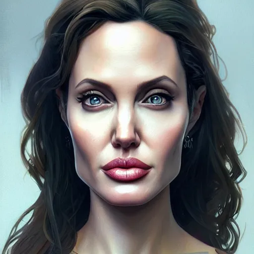 Prompt: Angelina Jolie as a sims 4 character, very detailed face, gorgeous, beautiful, intricate, highly detailed, digital painting, artstation, concept art, sharp focus, illustration, art by greg rutkowski and alphonse mucha