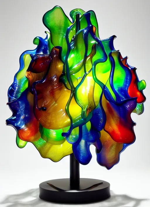 Prompt: an office desk light designed by dale chihuly