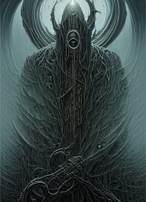 Image similar to hyper detailed ultra sharp ringwraith, ominous gothic aesthetic, doom, elden ring, haunting, masterpiece, elite, ornate, intricate, digital painting, concept art, smooth, sharp focus, illustration, art by zdizslaw beksinski and dan mumford, alexey egorov, felix englund, trending on artstation 8 k