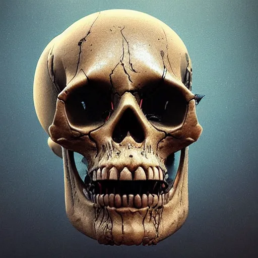 Image similar to portrait_of_a_melting_skull._intricate_abstract._intricate_artwork._by_Tooth_Wu_wlop_beeple_dan_mumford._octane_render_trending_on_artstat