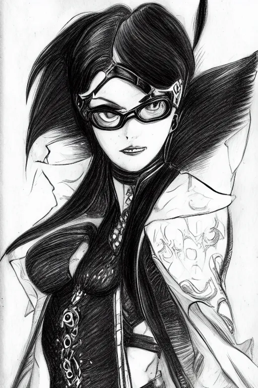 Image similar to Sketch of fully clothed Bayonetta! by Da Vinci