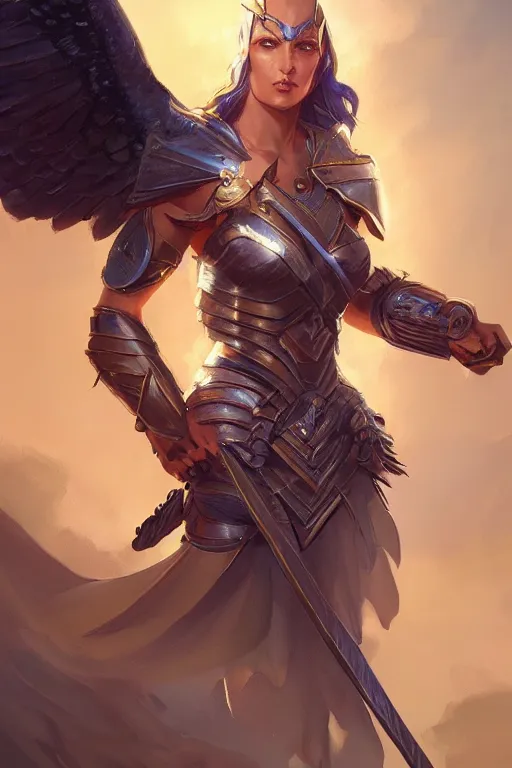 Image similar to amazon valkyrie athena, d & d, fantasy, portrait, highly detailed, headshot, digital painting, trending on artstation, concept art, sharp focus, illustration, art by artgerm and greg rutkowski and magali villeneuve