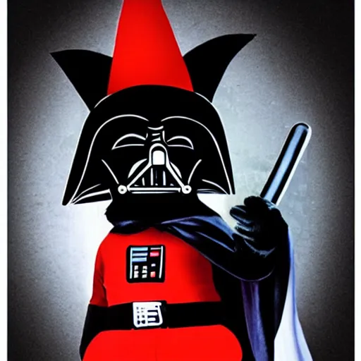 Prompt: darth vader as cat in the hat