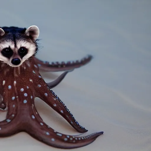 Image similar to photo of an octopus that looks like a raccoon