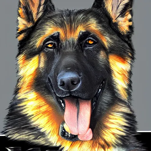 Prompt: German Shepherd Police Officer, digital art, artstation, very detailed, award winning, Furry Art,