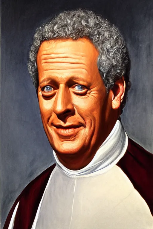 Image similar to Newman from Seinfeld in an Elizabeth portrait, highly detailed,